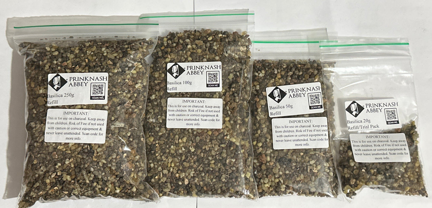 Prinknash Abbey All weights for Refill bags Baslilca Resin Incense