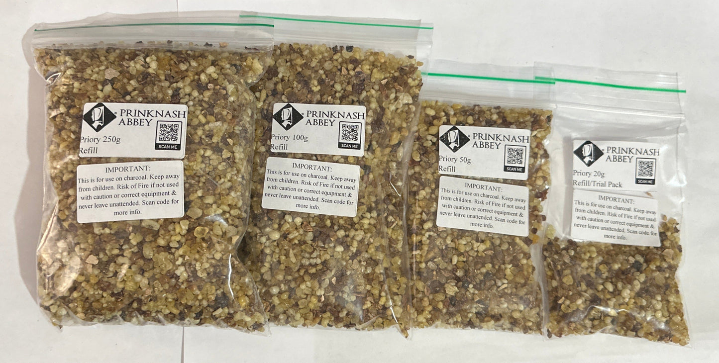 Genuine Prinknash Abbey Resin Incense Refill Bags, Trial Bags or Gift Bags - Priory Blend