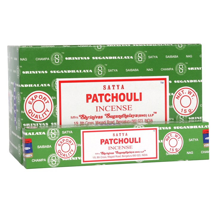 12 Packs of Patchouli Forest Incense Sticks by Satya - Vivid Aromas UK