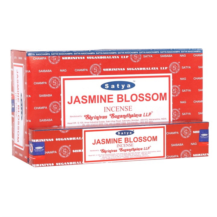 12 Packs of Jasmine Blossom Incense Sticks by Satya - Vivid Aromas UK