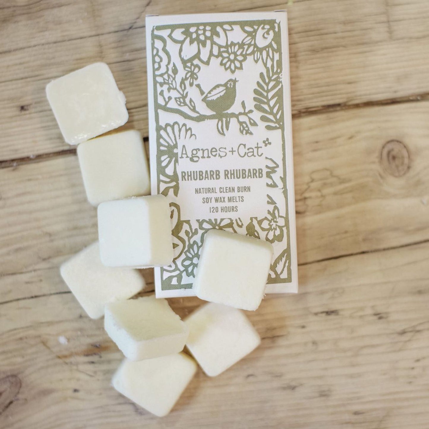 Agnes + Cat Box of 8 Wax Melts - Rhubarb Rhubarb - Vivid Aromas UK