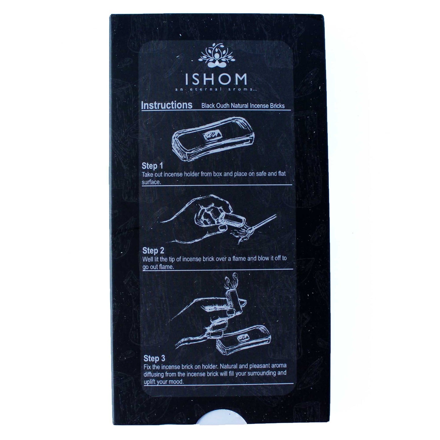 Pack of 15 Natural Incense Smudge Bricks and Burner - Black Wood - Vivid Aromas UK