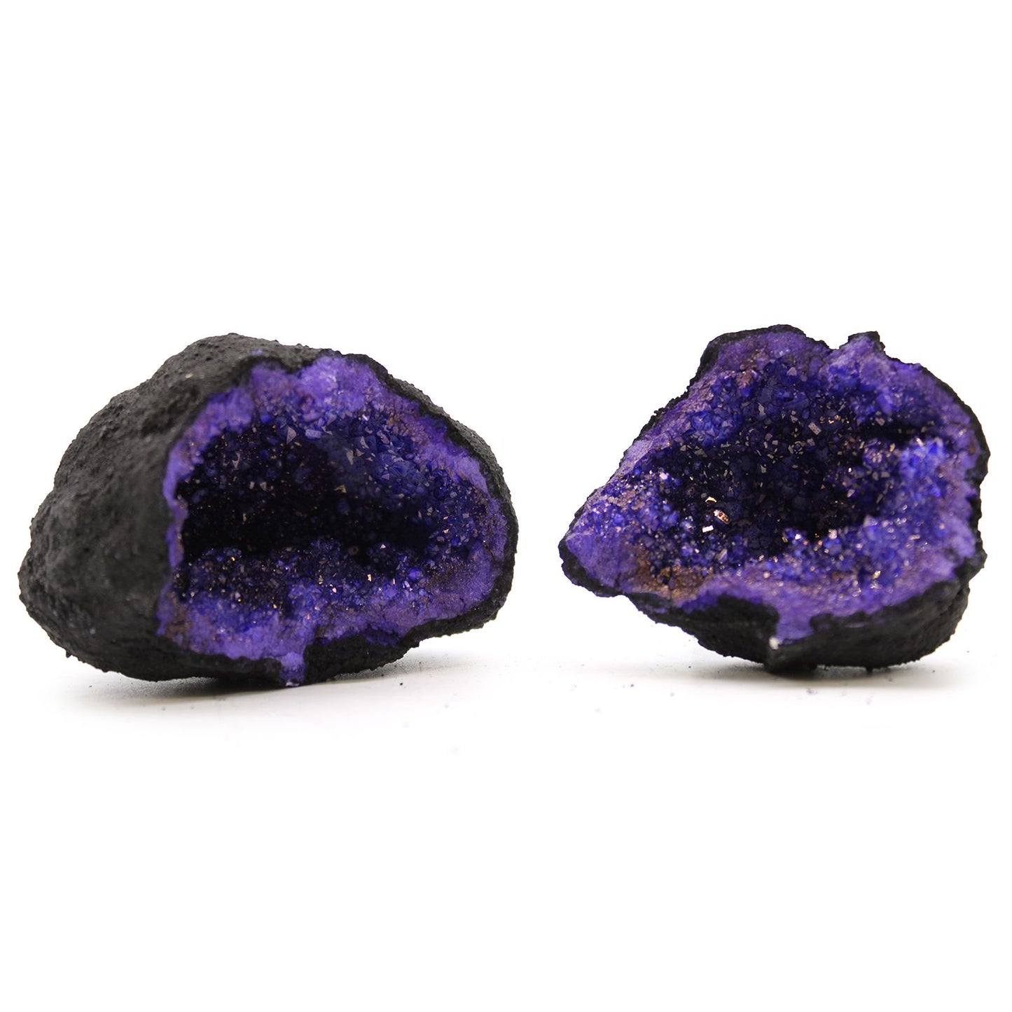Coloured Calsite Geodes - Black Rock - Turqoise / Purple - Vivid Aromas UK
