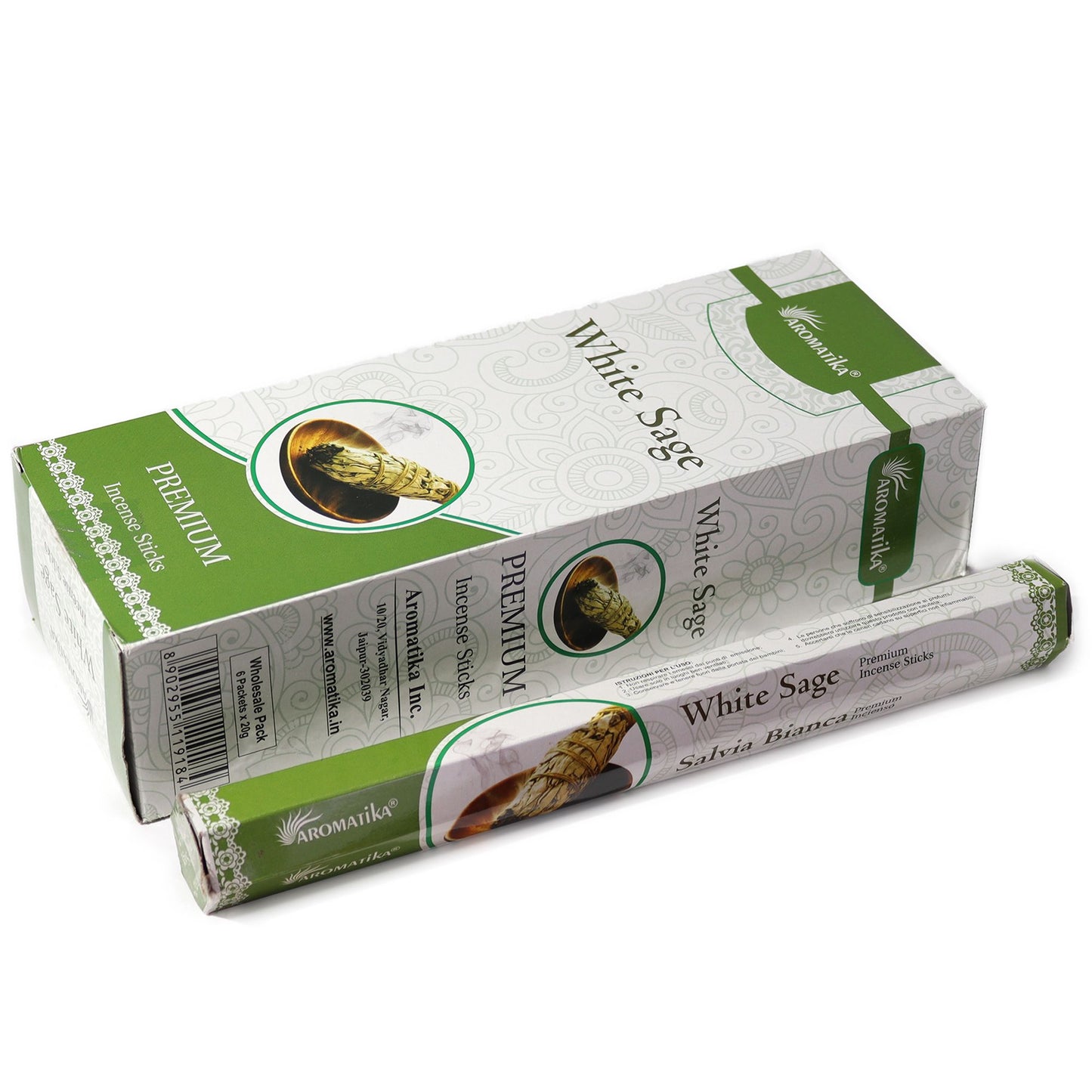 Aromatika Charcoal Free Hex Incense - White Sage - Vivid Aromas UK