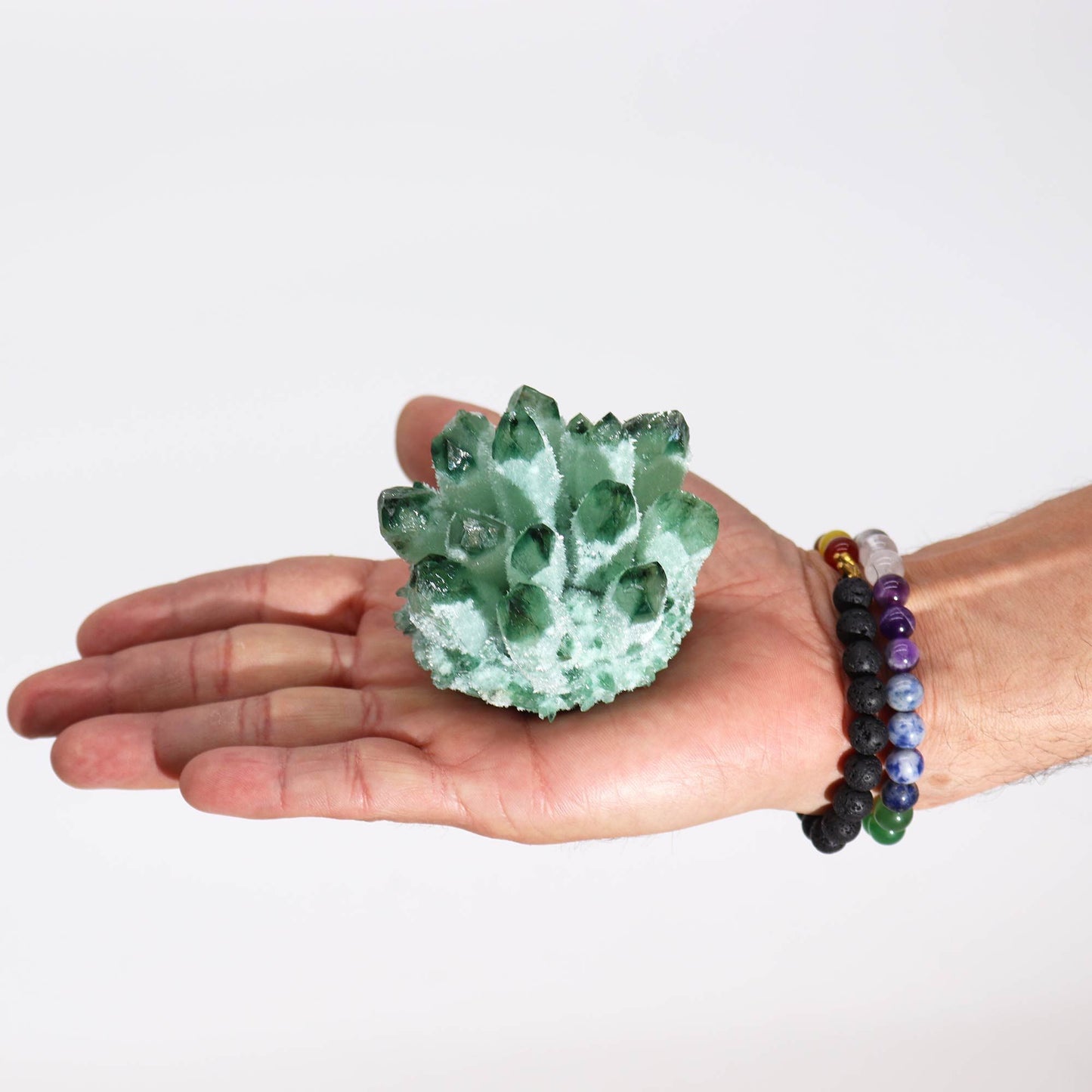 Crafted Quartz Cluster - Green Ghost Quartz - Vivid Aromas UK