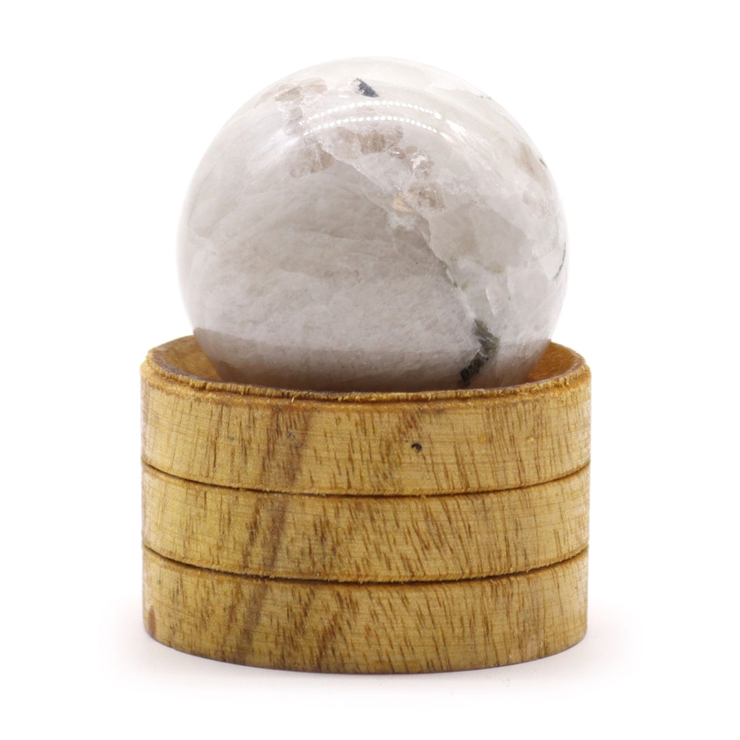 Gemstone Sphere 40mm - Indian Moonstone with Stand - Vivid Aromas UK