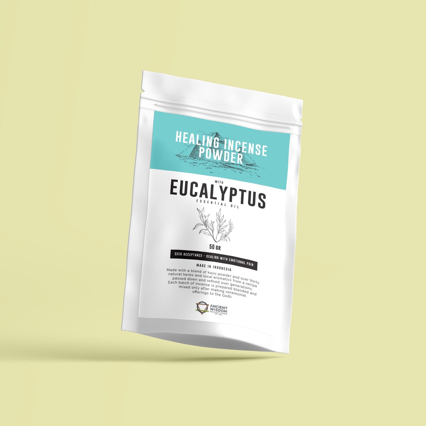 Healing Incense Powder - Eucalyptus 50gm - Vivid Aromas UK