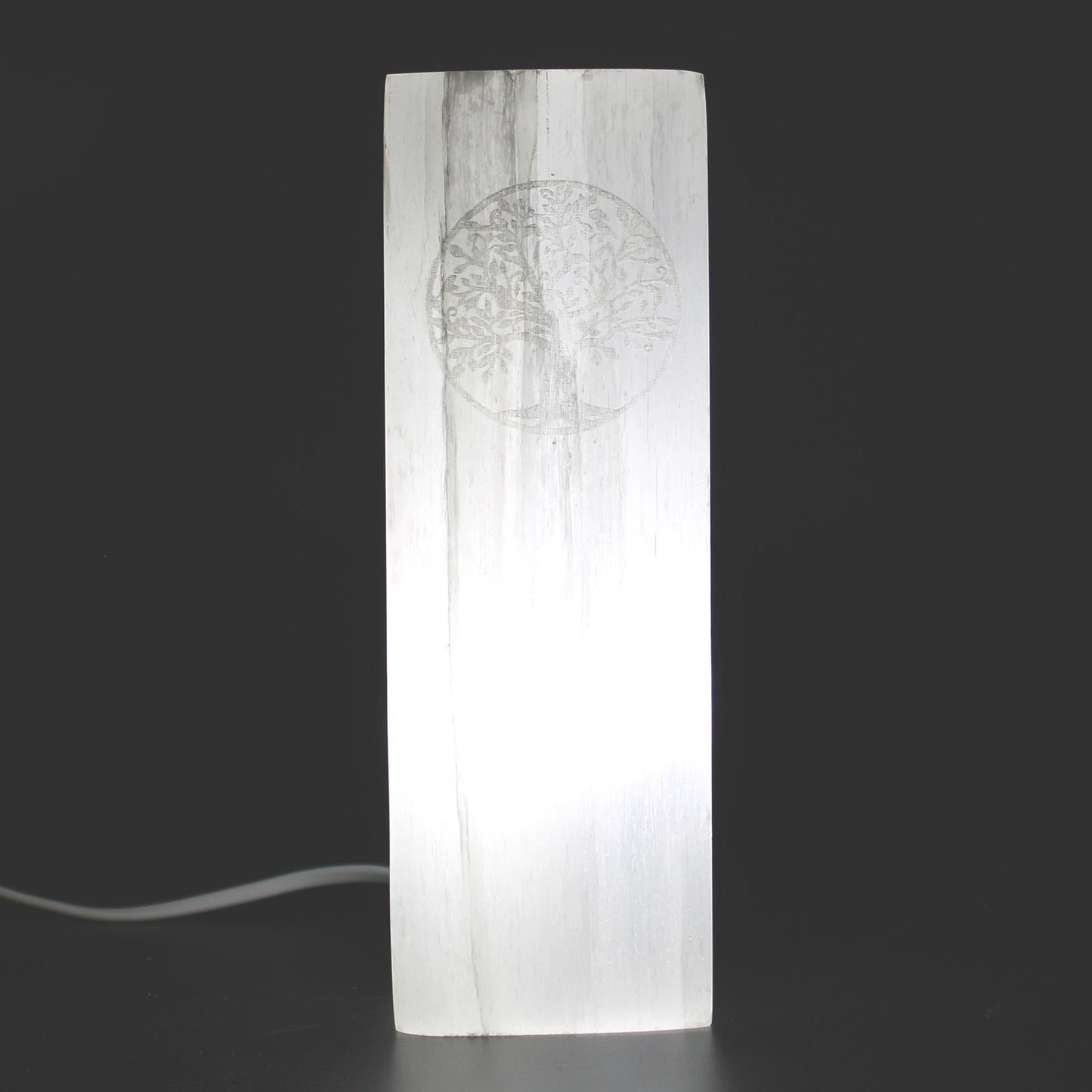 Selenite Block Lamp 25cm - Tree of Life - Vivid Aromas UK