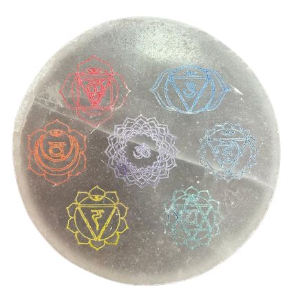 Medium Charging Plate 10cm - Chakra Design (col) - Vivid Aromas UK
