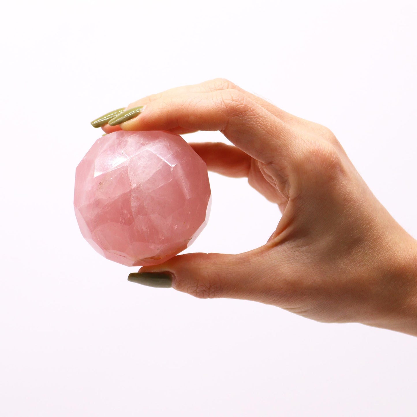 Gemstone Faceted Healing Ball & Stand - Rose Quartz - Vivid Aromas UK