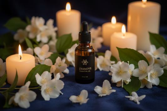 white jasmine flowers on dark velvet — luxurious, romantic, intensely floral
