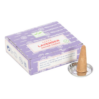 Set of 12 Lavender Dhoop Incense Cones by Satya (6/30)