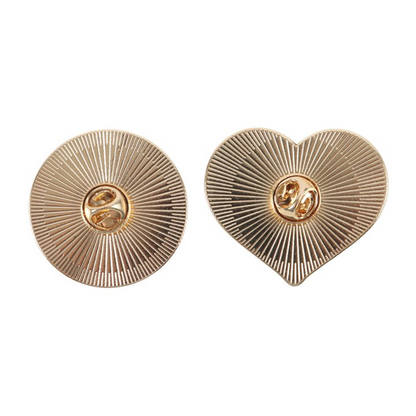 Burning Heart and Sad Flower Pin Badge Set