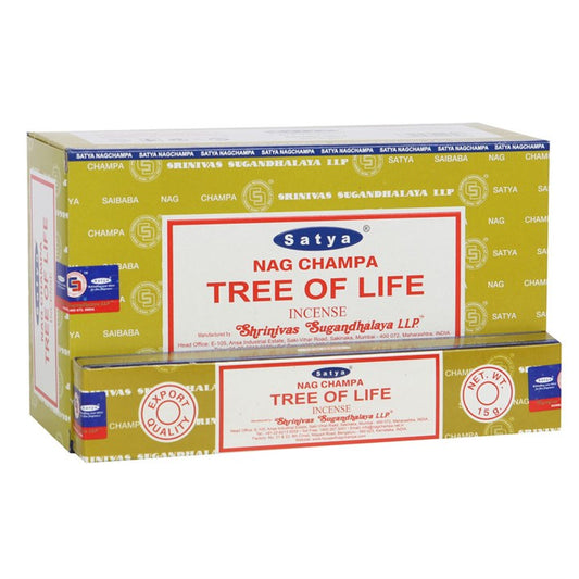 12 Packs of Tree of Life Incense Sticks by Satya - Vivid Aromas UK