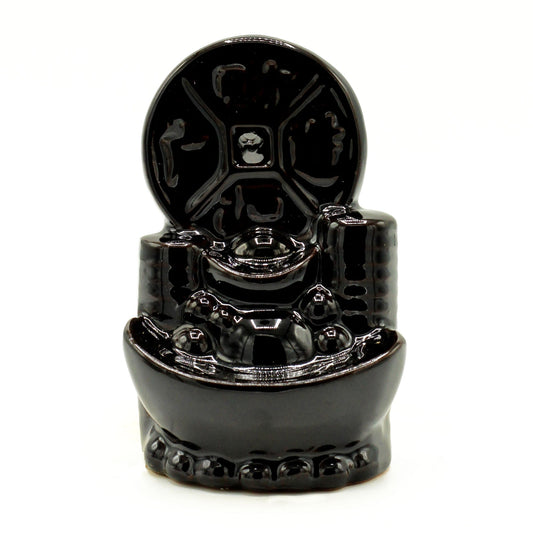 Back Flow Incense Burner - Ancient Chinese Coin - with Back Flow Incense Cones bundle