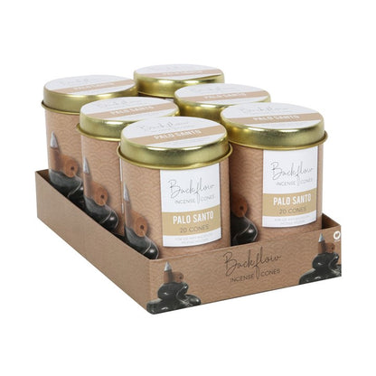 6 Tins of Elements Palo Santo Jumbo Backflow Cones - Vivid Aromas UK