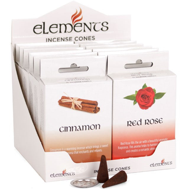 Set of 12 Packets of Elements Incense Cones Mixed Fragrances - Vivid Aromas UK