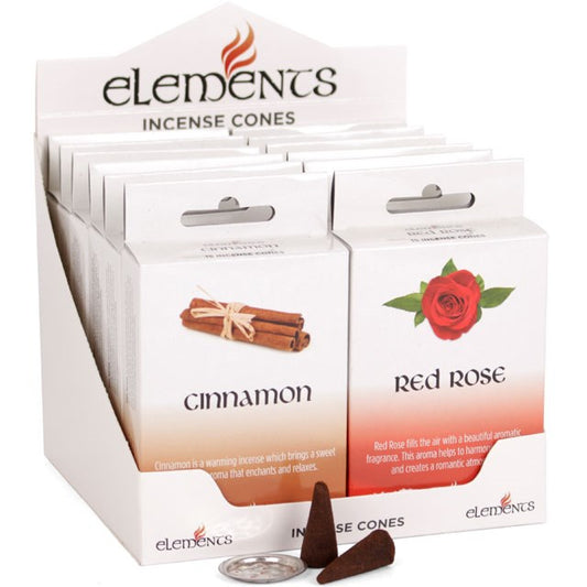 Set of 12 Packets of Elements Incense Cones Mixed Fragrances - Vivid Aromas UK