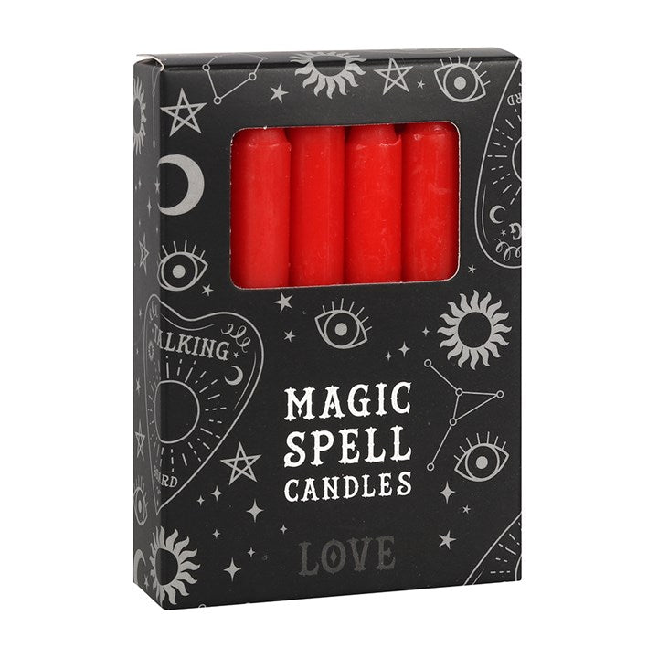 Set of 12 Red 'Love' Spell Candles - Vivid Aromas UK