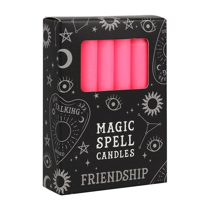 Set of 12 Pink 'Friendship' Spell Candles - Vivid Aromas UK