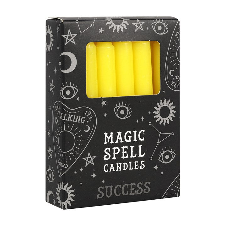 Set of 12 Yellow 'Success' Spell Candles - Vivid Aromas UK