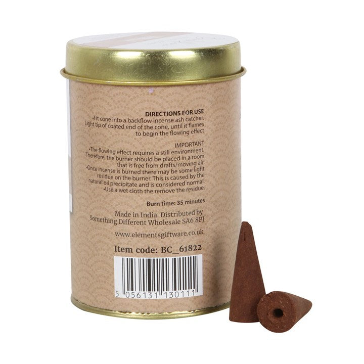 6 Tins of Elements Vanilla Jumbo Backflow Cones - Vivid Aromas UK