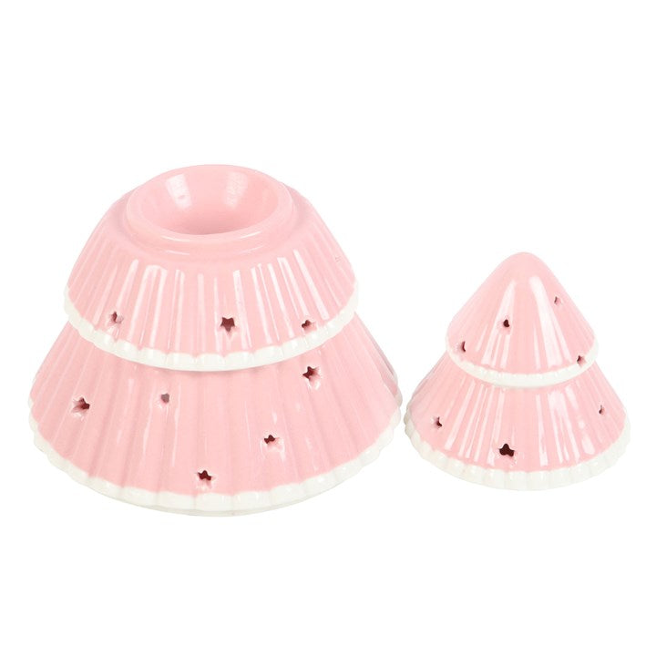 Pink Christmas Tree Oil Burner - Vivid Aromas UK