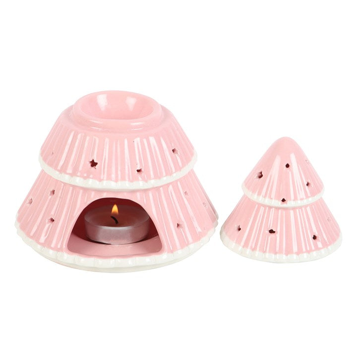 Pink Christmas Tree Oil Burner - Vivid Aromas UK