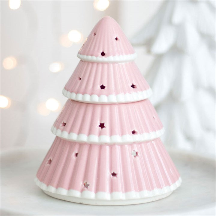 Pink Christmas Tree Oil Burner - Vivid Aromas UK