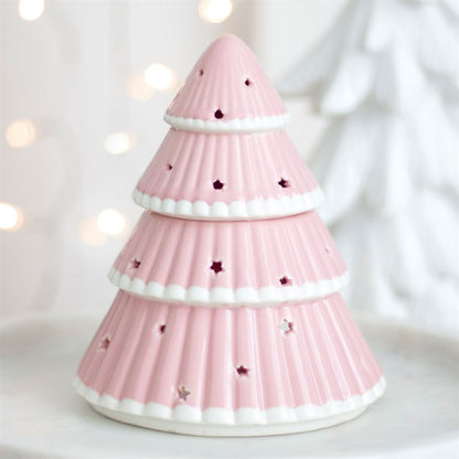 Pink Christmas Tree Oil Burner - Vivid Aromas UK