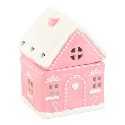 Pink Gingerbread House Ceramic Oil Burner