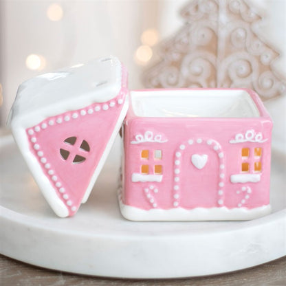 Pink Gingerbread House Ceramic Oil Burner