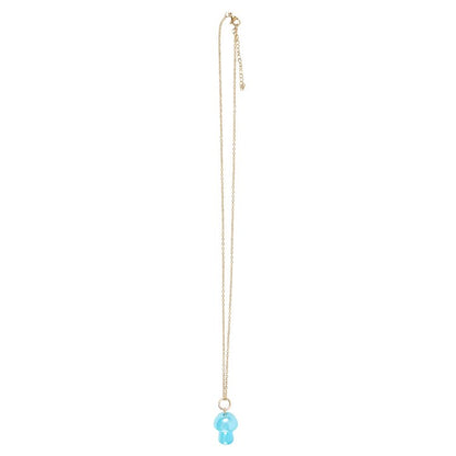 Blue Aura Crystal Mushroom Necklace Greeting Card