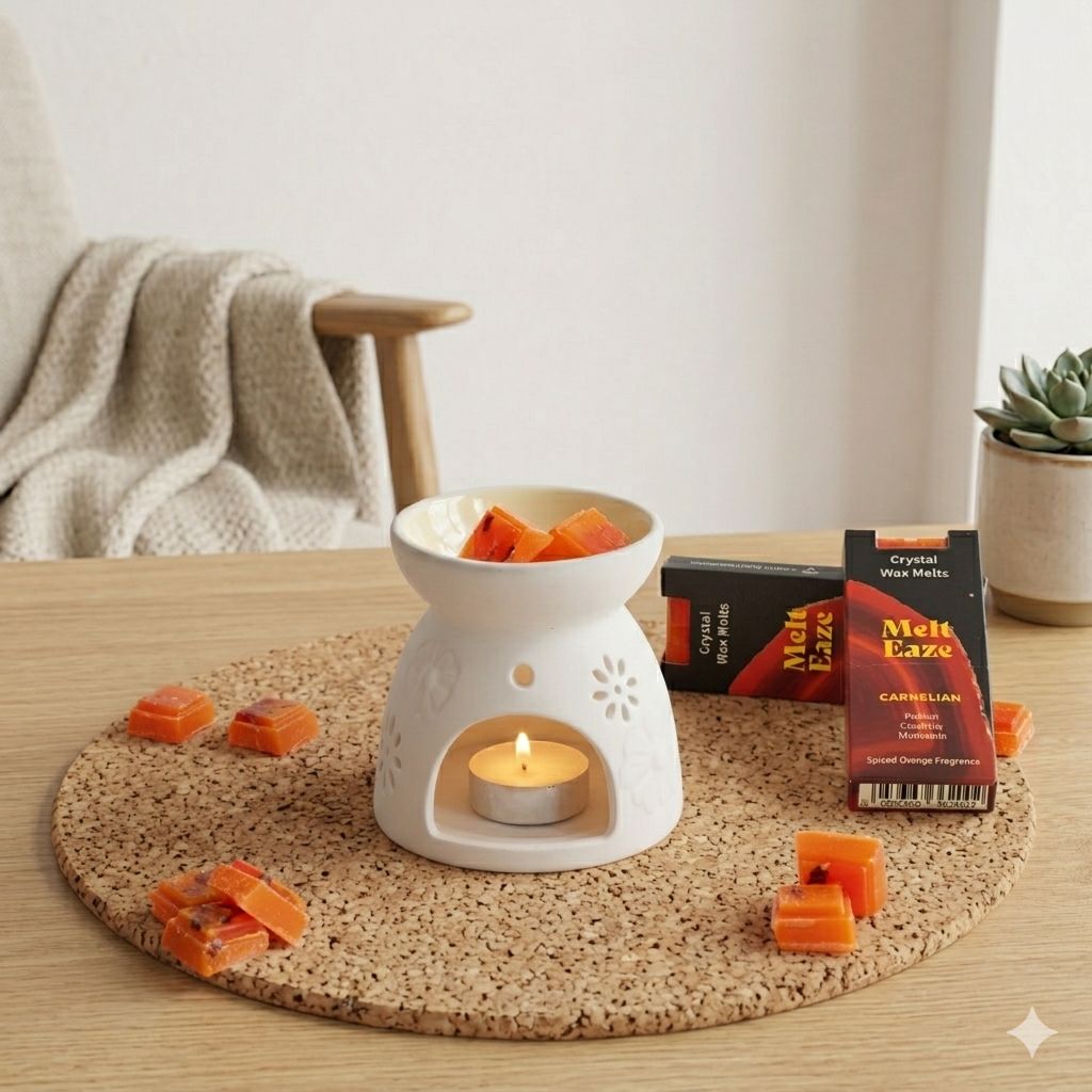 MeltEaze Wax Melts 50g - Carnelian Fire - Spiced Orange - Vivid Aromas UK