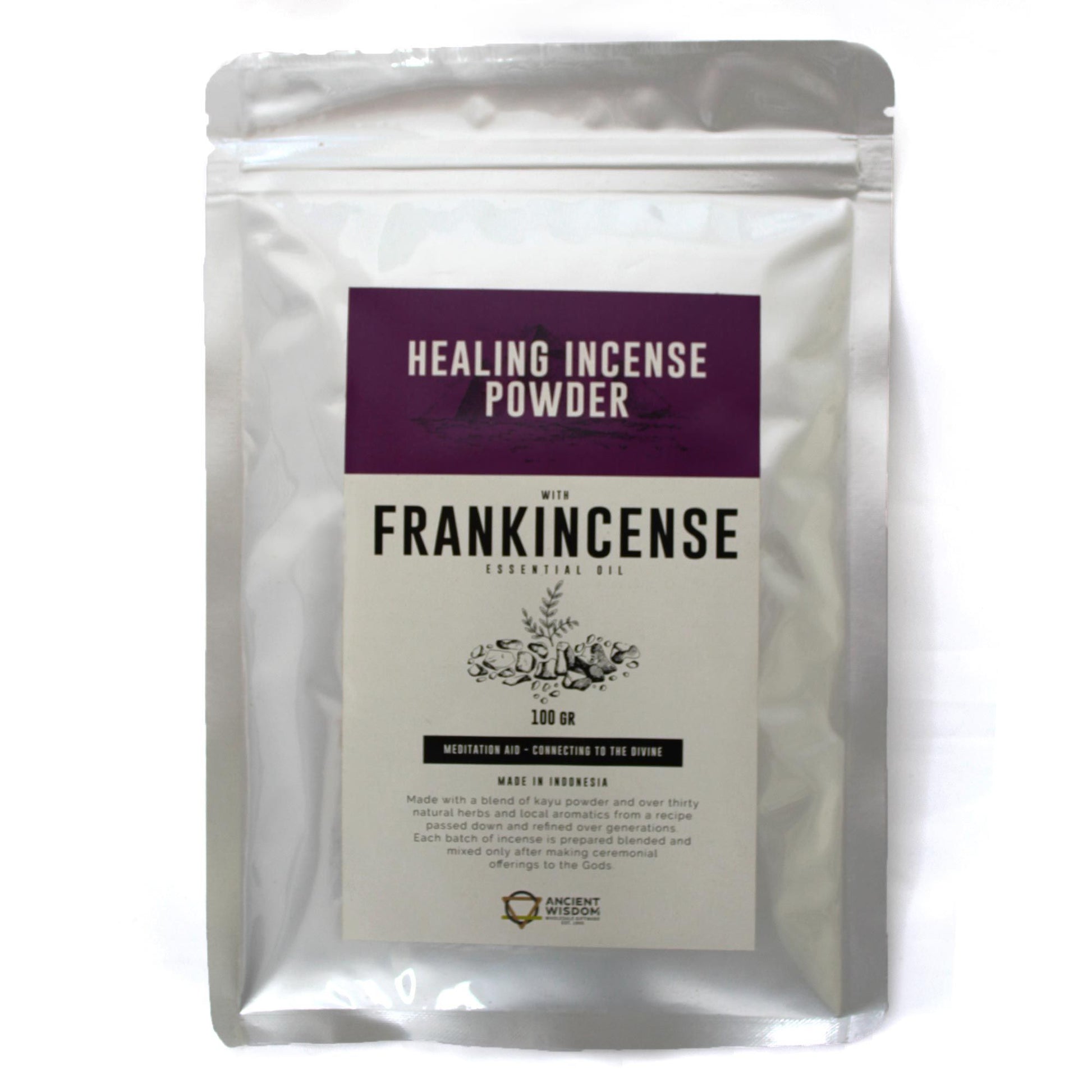 Healing Incense Powder - Frankincense 100gm - Vivid Aromas UK