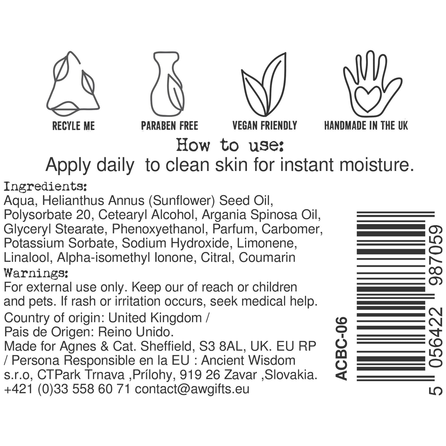 Agnes + Cat Hand & Body Cream - Provence - Vivid Aromas UK
