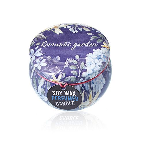 Art Tin Candle - Assorted Design - Romantic Garden - Tea & Rose - Vivid Aromas UK