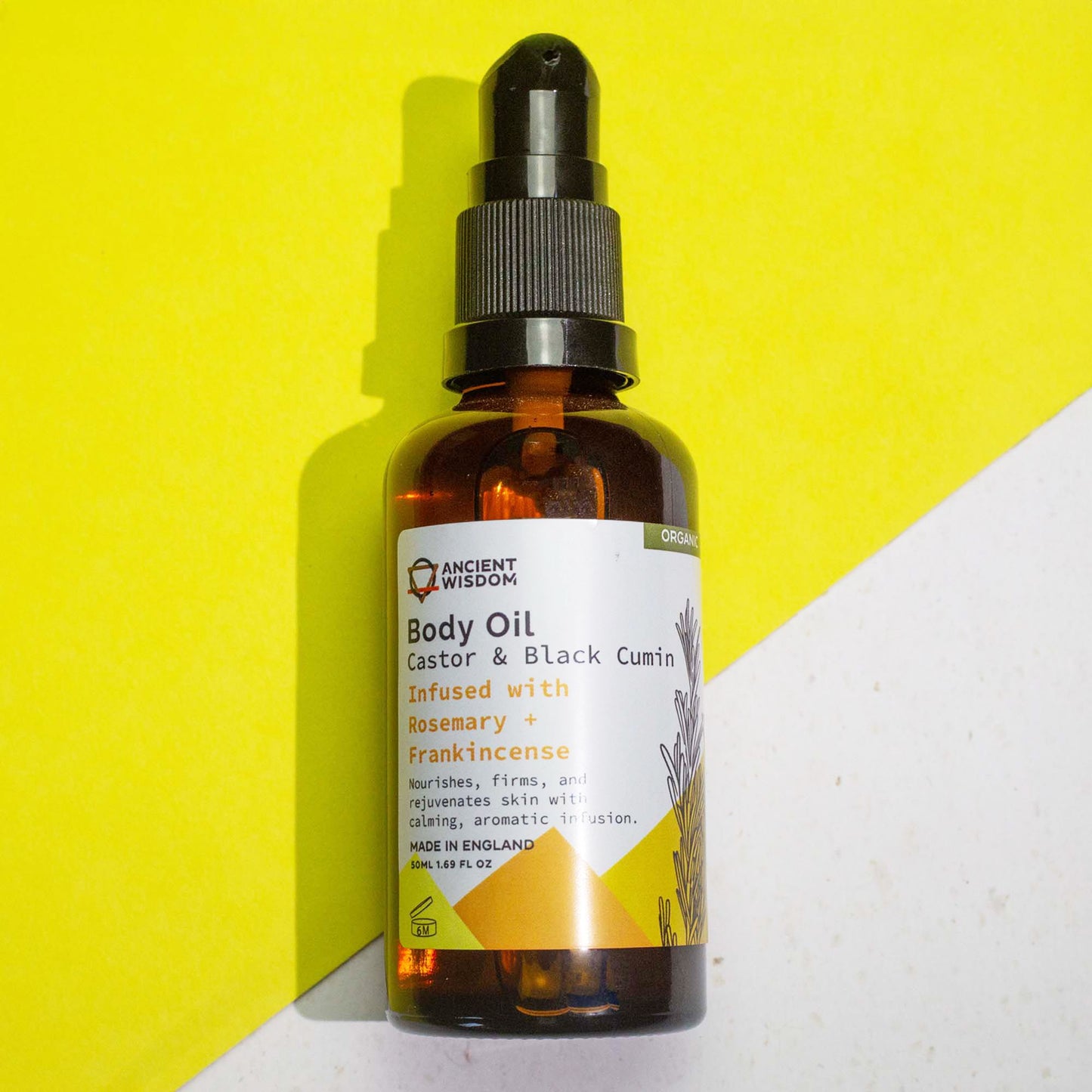 Organic Body Oil 50ml - Rosemary & Frankincense - Vivid Aromas UK