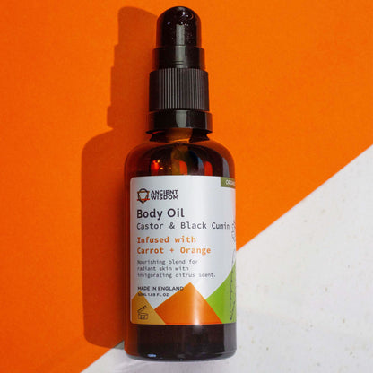 Organic Body Oil 50ml - Carrot & Orange - Vivid Aromas UK