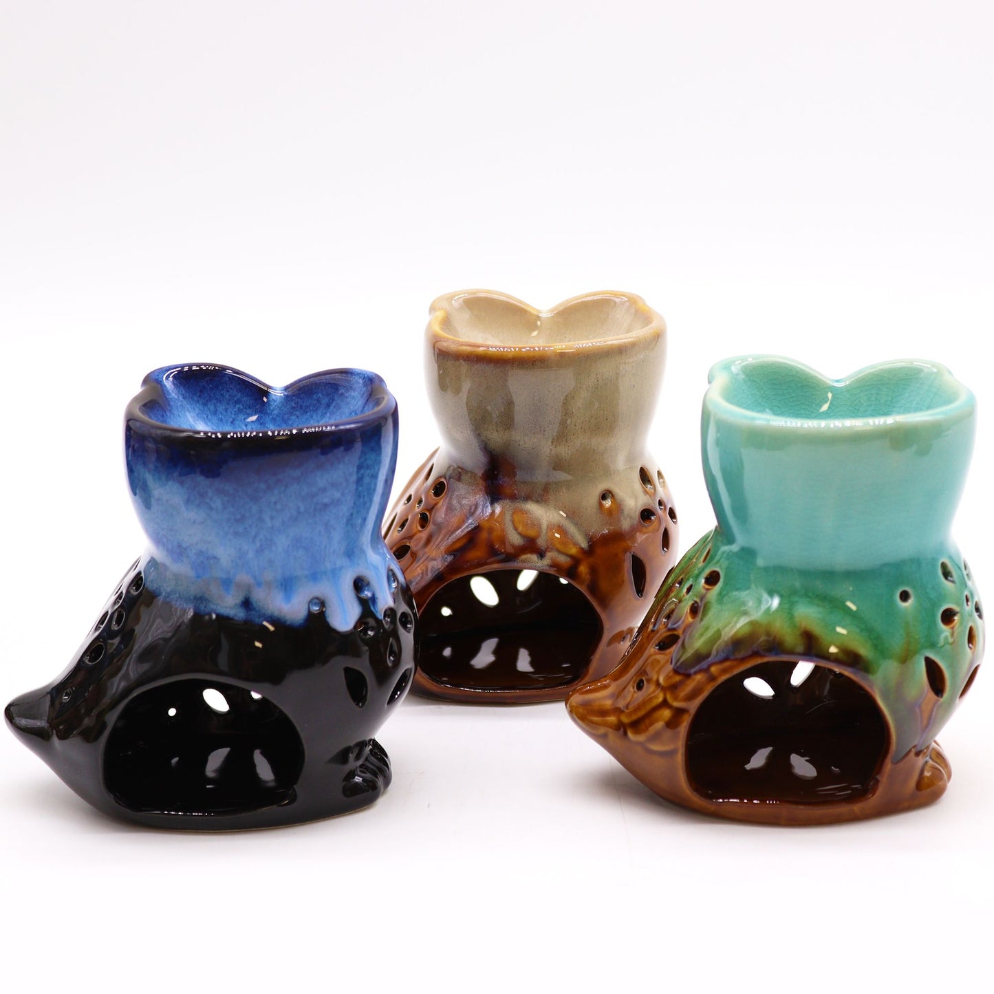 Classic Rustic Oil Burner - Owl Side-on (assorted) - Vivid Aromas UK