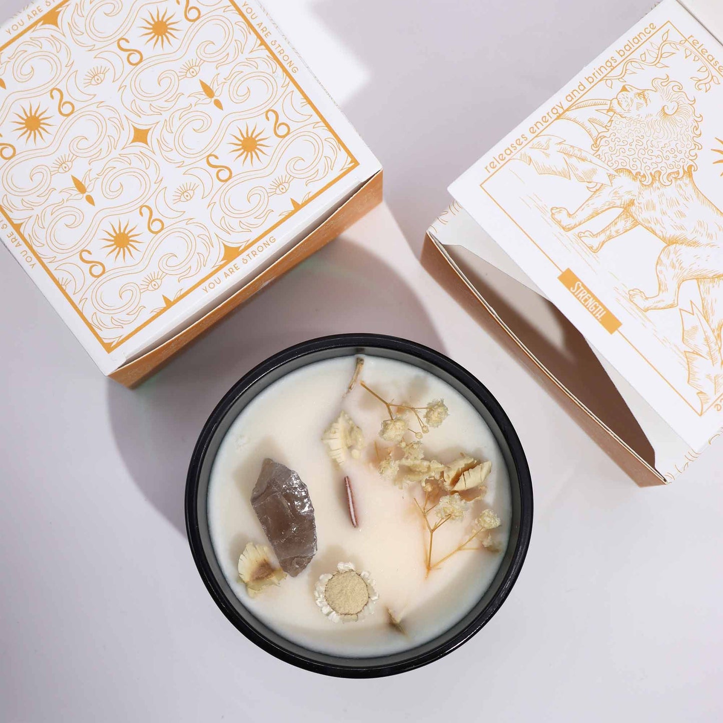 Hop Hare Crystal Magic Flower Candle - The Lion - Vivid Aromas UK