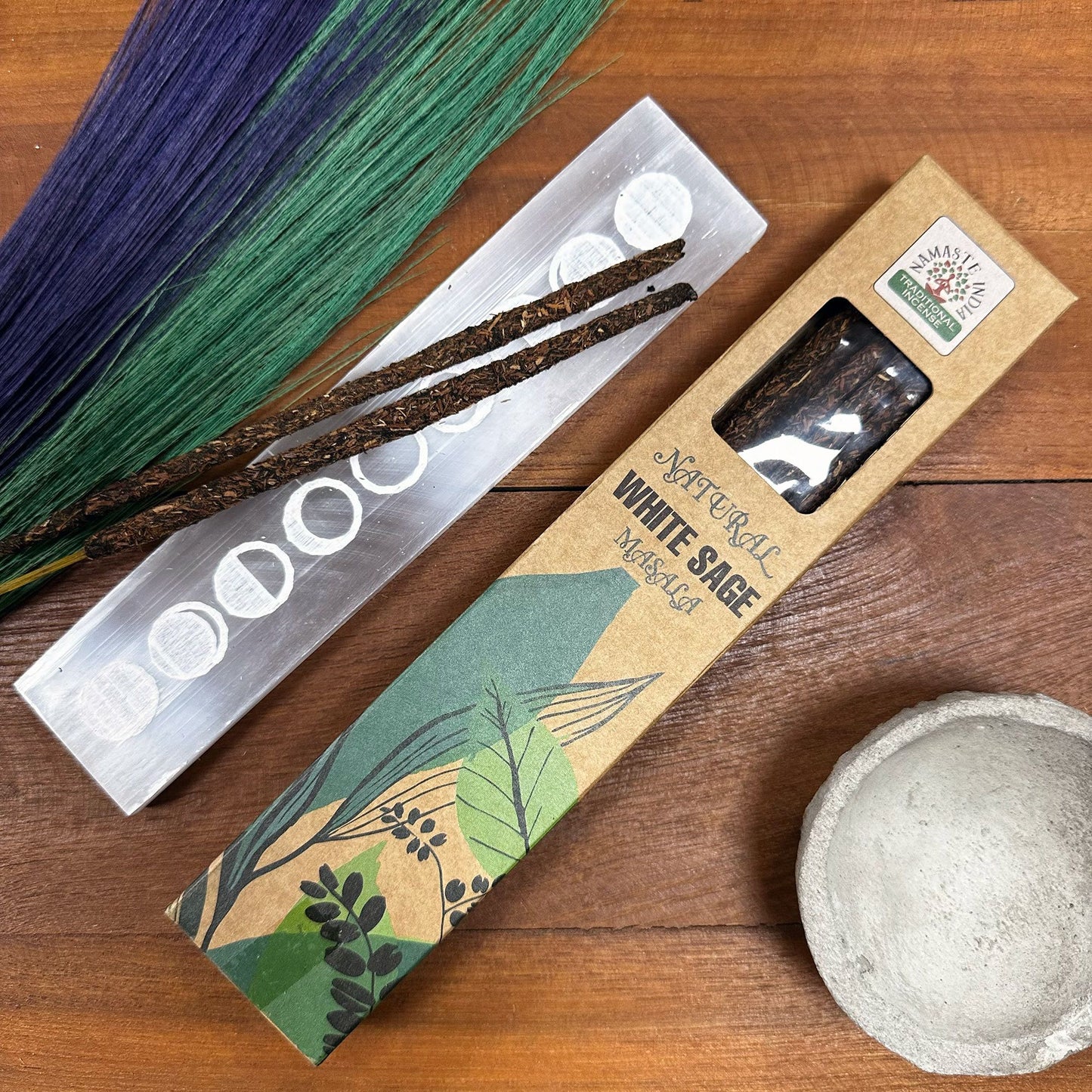 Natural Botanical Masala Incense - White Sage - Vivid Aromas UK