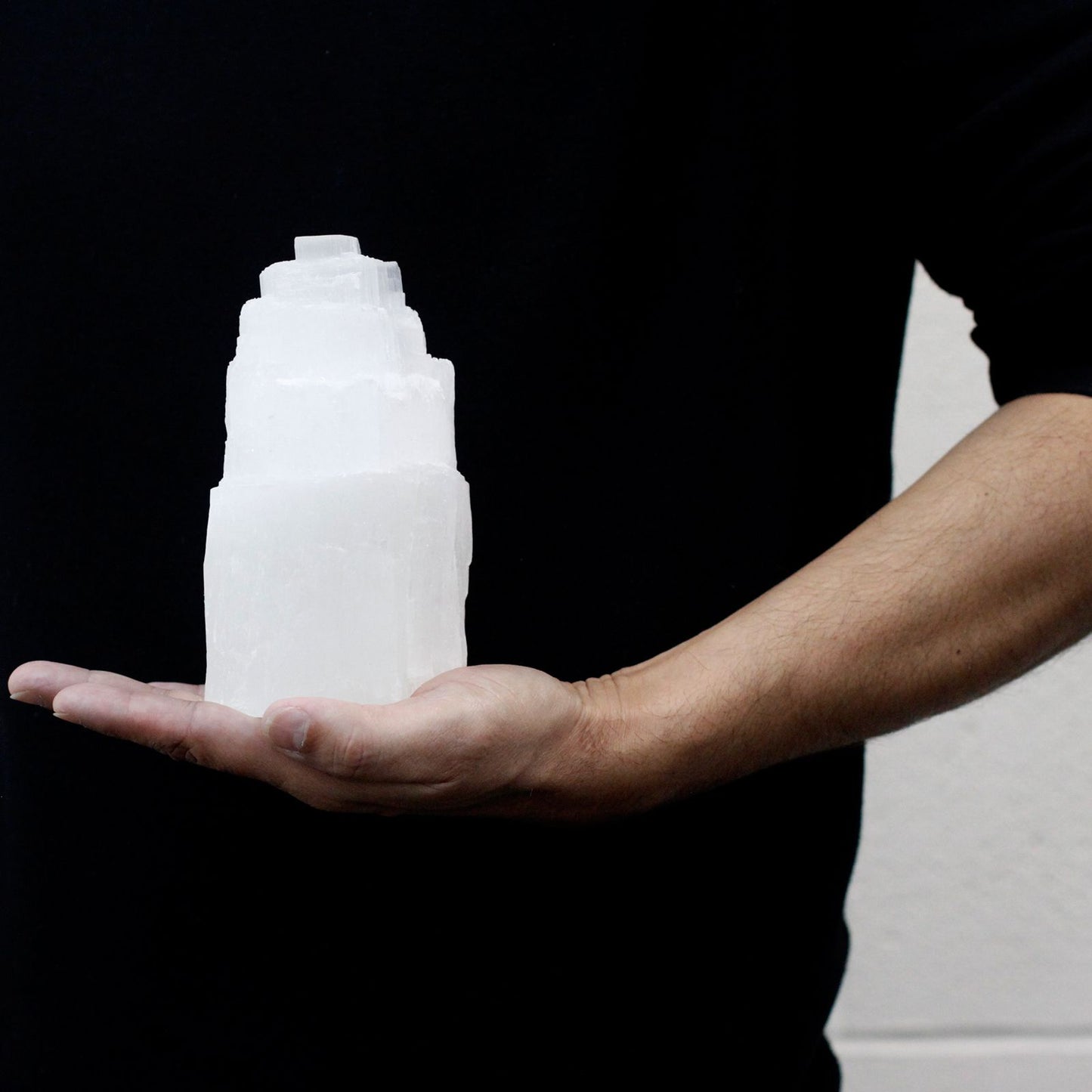 Natural Selenite Tower Lamp - 15 cm - Vivid Aromas UK