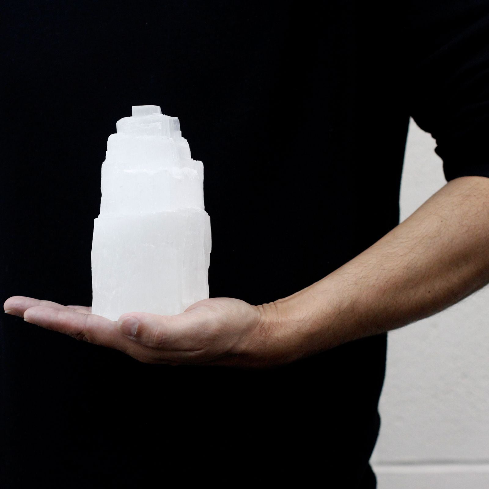 Natural Selenite Tower Lamp - 15 cm - Vivid Aromas UK