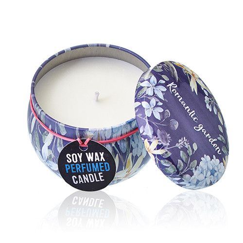 Art Tin Candle - Assorted Design - Romantic Garden - Tea & Rose - Vivid Aromas UK