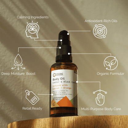 Organic Body Oil 50ml - Carrot & Orange - Vivid Aromas UK
