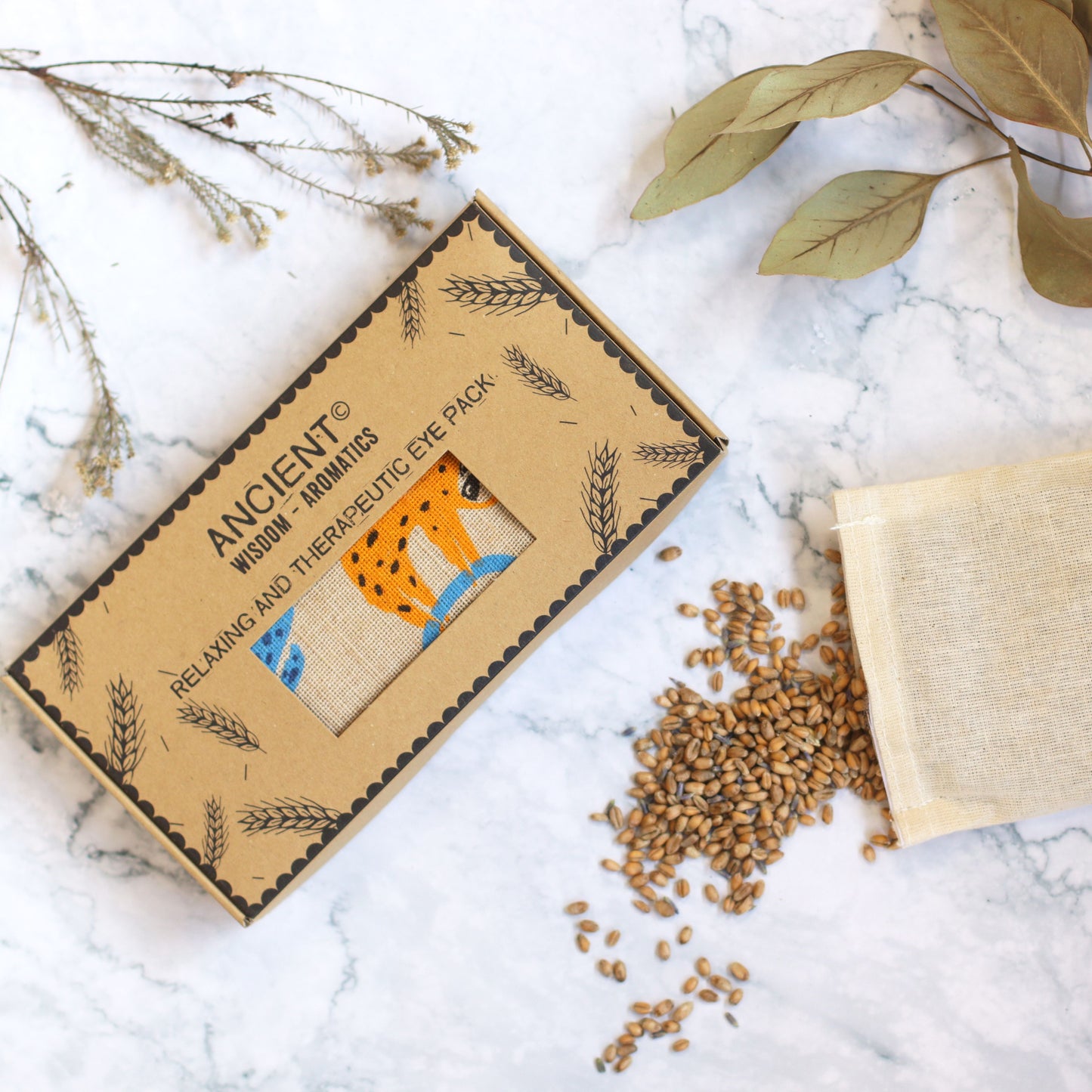 Lavender Natural Cotton and Juco Eye Pillow in Gift Box - Lazy Sloth - Vivid Aromas UK