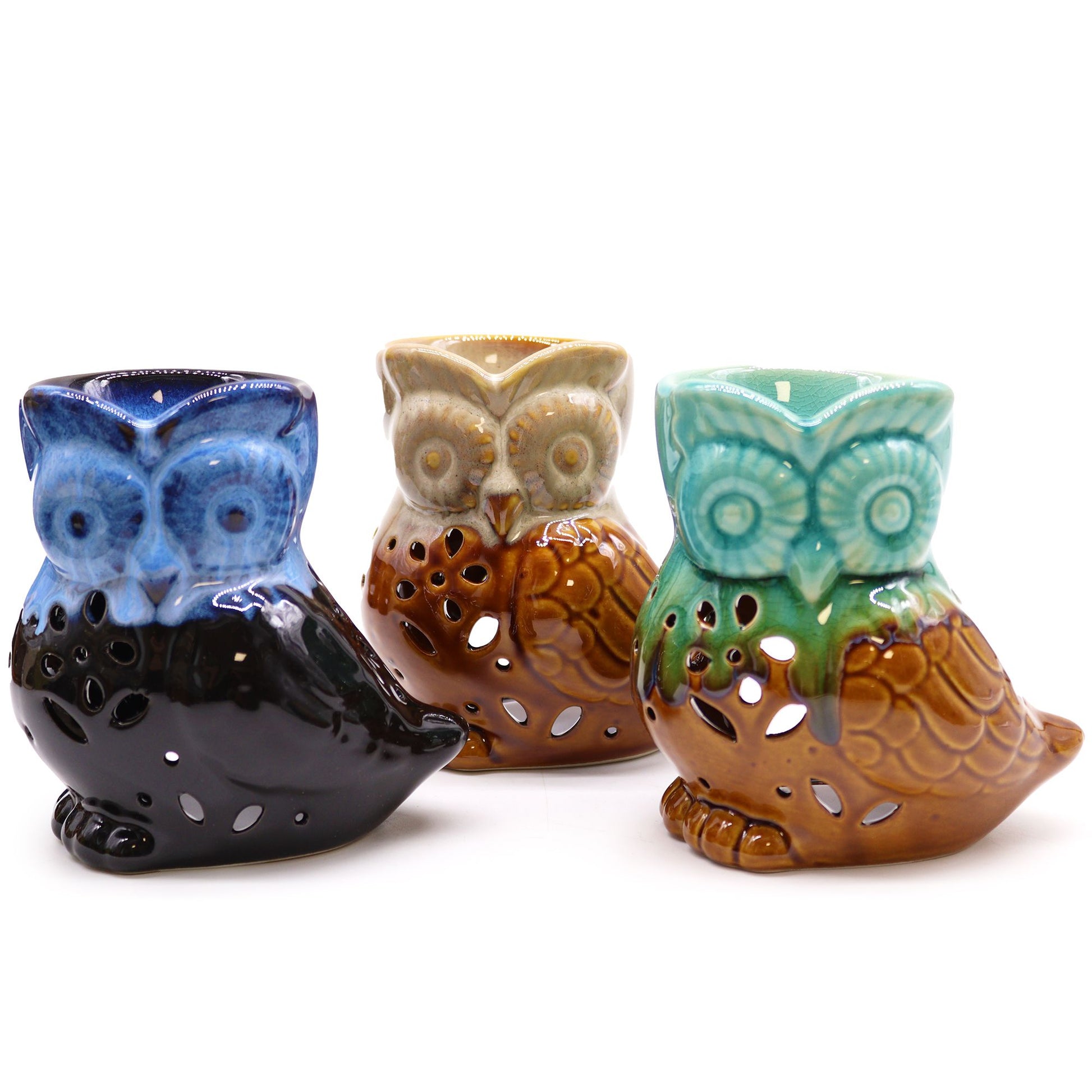 Classic Rustic Oil Burner - Owl Side-on (assorted) - Vivid Aromas UK