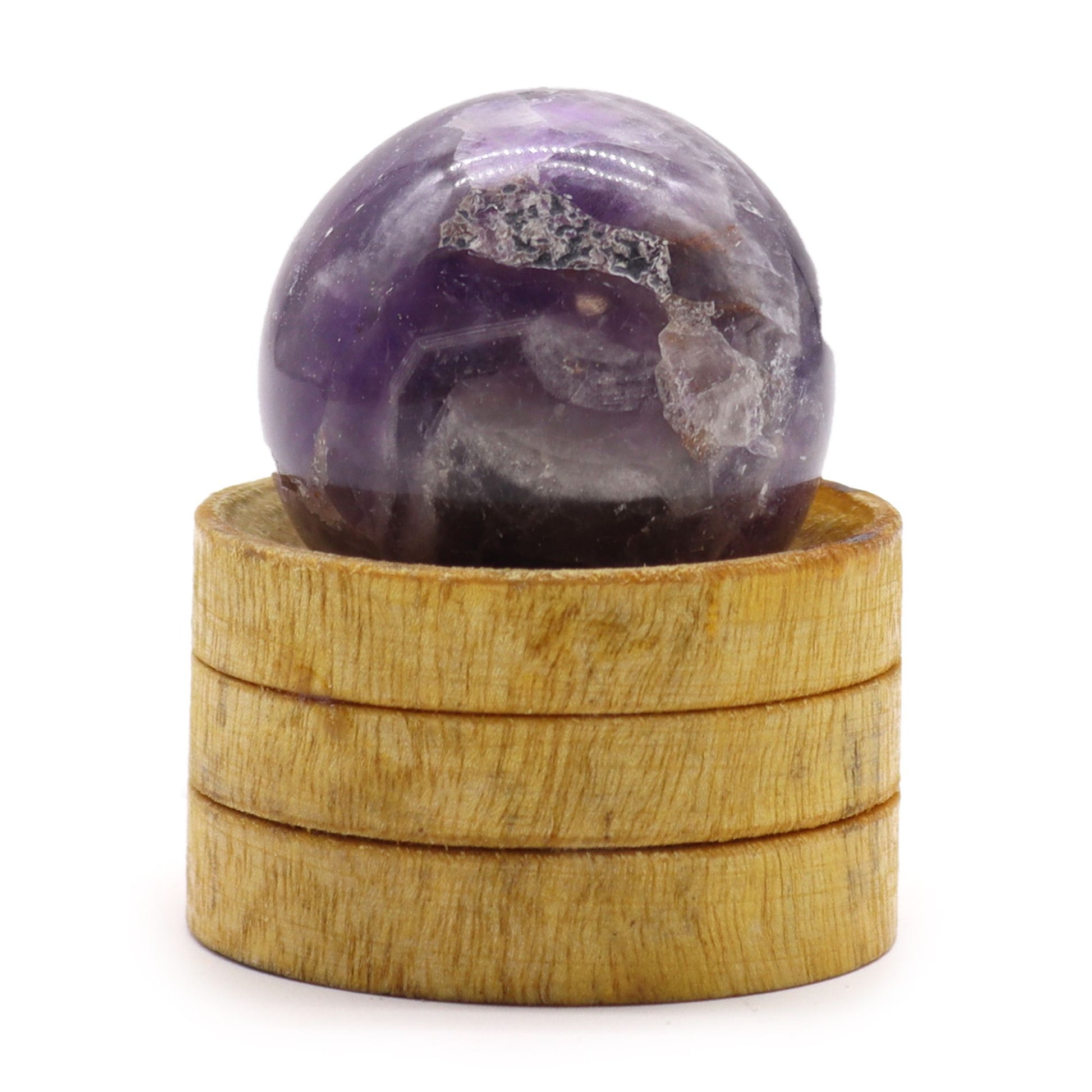 Gemstone Sphere 40mm - African Amethyst with Stand - Vivid Aromas UK