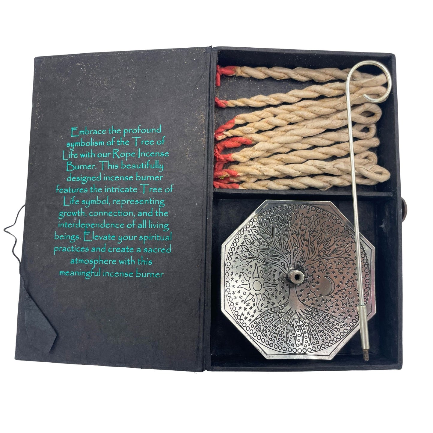 Rope Incense and Silver Plated Holder Set - Tree of Life - Vivid Aromas UK